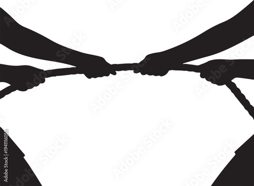 Tug of war - hands pull rope
