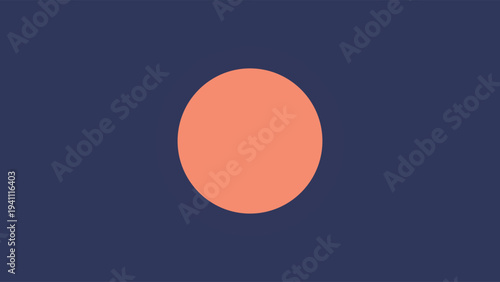 Celestial minimalist design of a glowing orange full moon against deep cosmic navy blue gradient space background, abstract cosmic composition with soft radial lighting for futuristic branding and