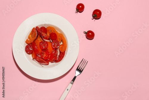 Plate of fresh tomato salad...