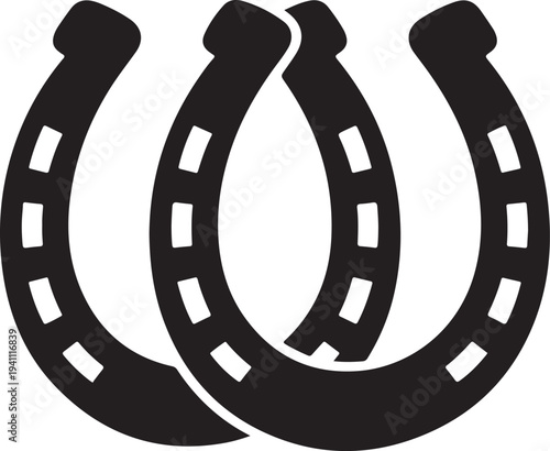 Two connected horseshoes