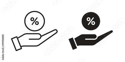 Interest icon, line pictogram on white.