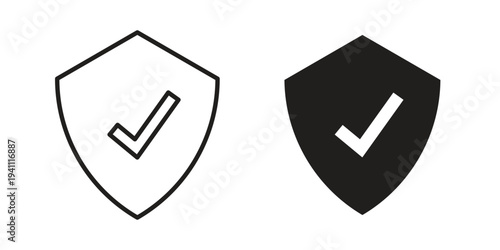 Insured icon, line pictogram on white.