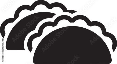 Two dumplings, potstickers or jiaozi flat vector icon for food apps and websites