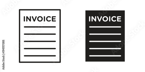 Invoice icon, line pictogram on white.