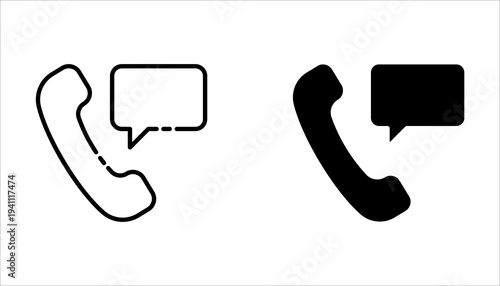 Phone Icon Set, Call Symbol Vector Isolated On White Background