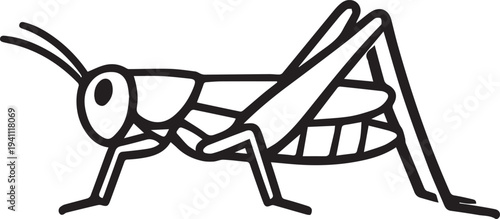 Vector illustration of a single black cricket icon