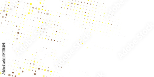 Gold falling down confetti background. Repeated golden dotted glitter pattern. Yellow, orange and golden dots wallpaper. Celebration Christmas, New Year or birthday party repeating backdrop. Vector