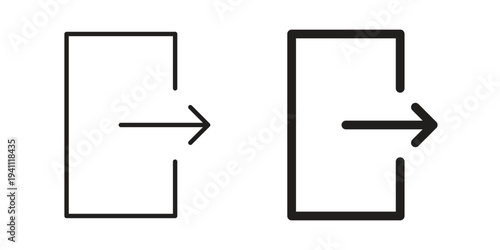 Logout icon, line pictogram on white.