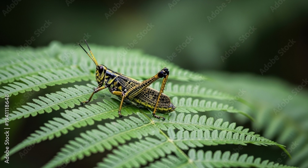 Fototapeta premium grasshopper on a leaf