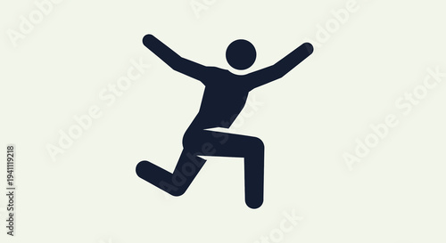Silhouette of a person in a dynamic jumping pose, symbolizing movement, energy, and freedom against a light background.