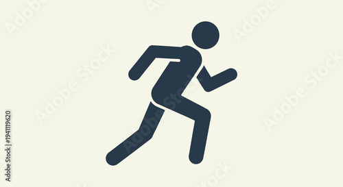 Silhouette icon of a person running, representing fitness, speed, and active lifestyle on a light background.