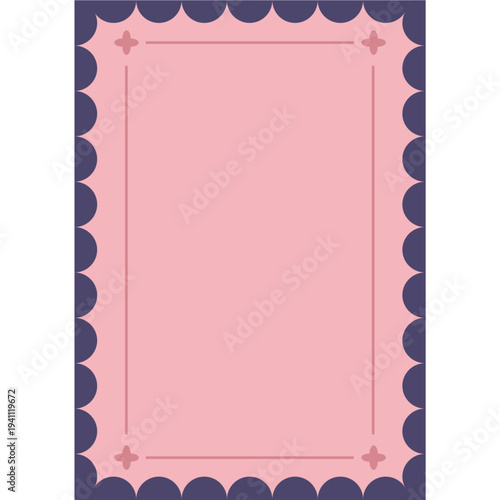 Elegant pink certificate template with scalloped border