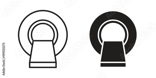 MRI icon, line pictogram on white.