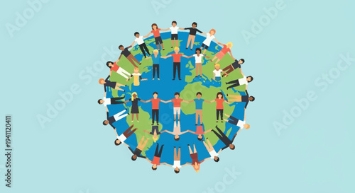 Diverse Group of People Standing Together.