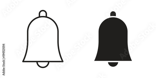 Notification icon, line pictogram on white.