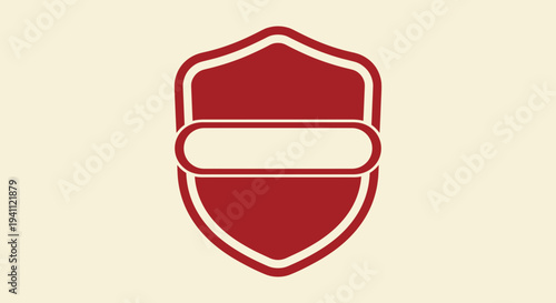 Red Shield Logo Graphic Design Element.