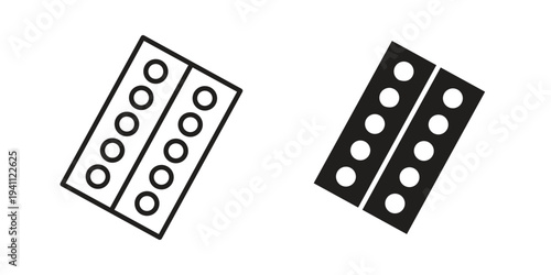 Pill blister, line pictogram on white.icon, line pictogram on white.