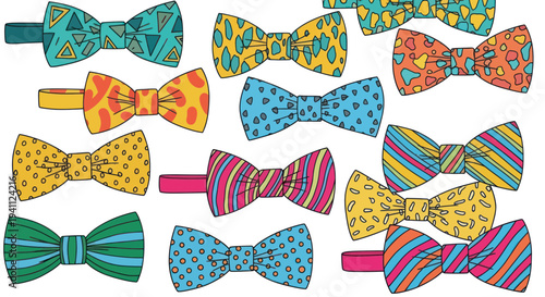 Colorful Bow Ties Pattern, Fun, Playful, Fashion Accessories Collection