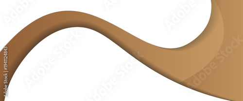 Minimalist Brown Liquid Wave Abstract Background. A clean vector illustration featuring flowing chocolate and tan organic shapes with soft shadows on a white base. Ideal for coffee or wood branding.