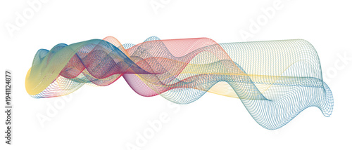 Abstract Colorful Wave Line Art Background with Rainbow Gradient and Modern Flowing Design	