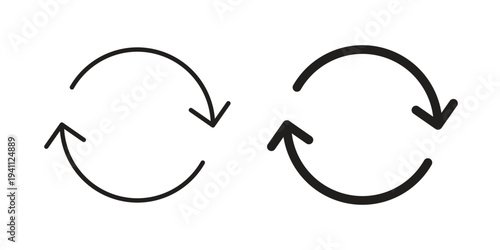 repeat icon, line pictogram on white.