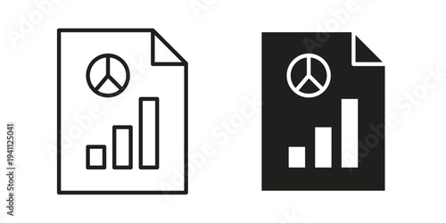 Report icon, line pictogram on white.