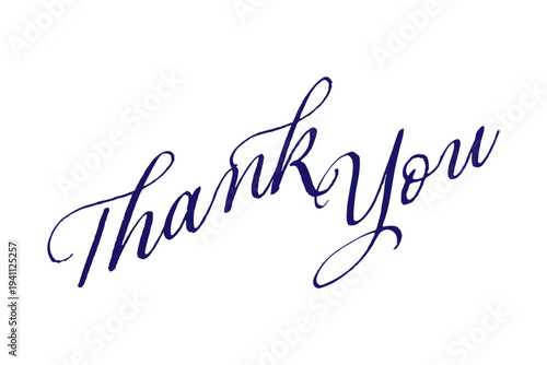 Thank You - 手書き風の筆記体で書いたThank You（ありがとう）の文字（カリグラフィー）
