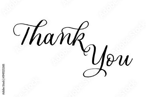 Thank You - 手書き風の筆記体で書いたThank You（ありがとう）の文字（カリグラフィー）
