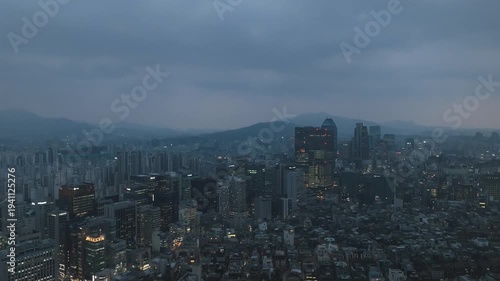 Wallpaper Mural Aerial of Teheran-ro at Dusk in Gangnam, Seoul, South Korea Torontodigital.ca