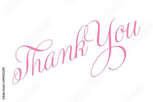 Thank You - 手書き風の筆記体で書いたThank You（ありがとう）の文字（カリグラフィー）
