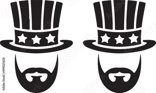 Uncle Sam Hat silhouette vector illustration