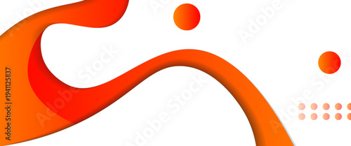 Modern Red and Orange Liquid Wave Background. A dynamic vector illustration featuring flowing organic shapes, 3D spheres, and halftone accents on white. Ideal for high-energy branding and web UI.