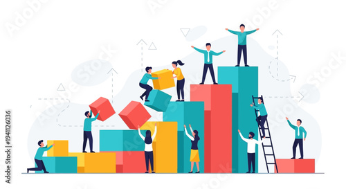 Teamwork and Collaboration Among Business Professionals.