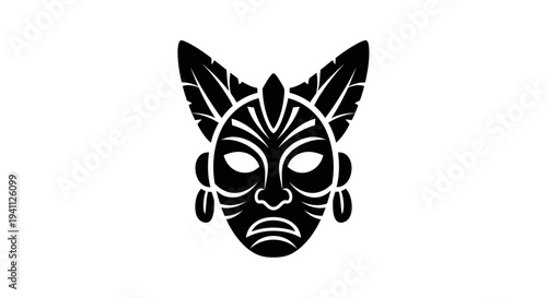 African Tribal Mask Design Element.