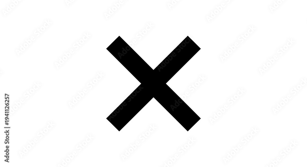 Fototapeta premium Black X Mark Symbol.