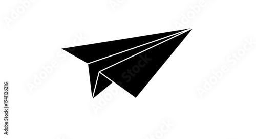 Black Paper Airplane Flying High.