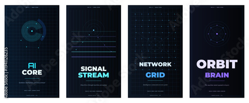 Neural future poster design, AI technology advertisement template, futuristic digital magazine cover, cyber network flyer layout, artificial intelligence branding concept, modern innovation poster, 