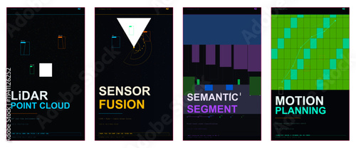 Autonomous Vehicle Magazine Cover, LiDAR Point Cloud Design, Self-Driving Editorial Template, Sensor Fusion Poster Layout, Semantic Segmentation Aesthetic Print, Motion Planning Cover Design, 