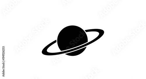 Saturn Planet Ring System Icon.