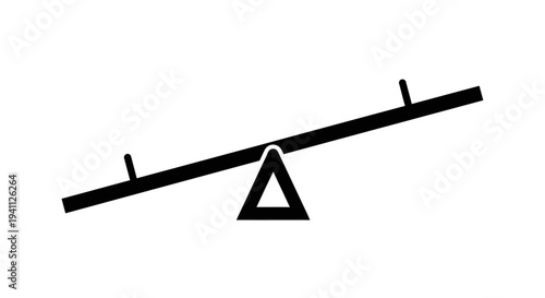 Black See Saw Graphic Illustration.