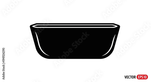 Black bowl vector illustration.