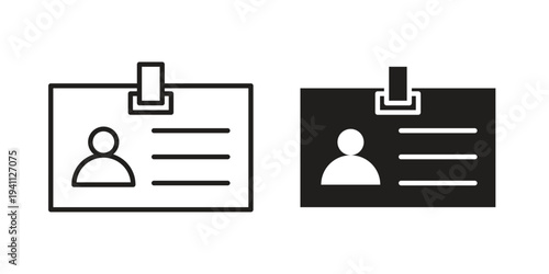 Security badge icon, line pictogram on white.