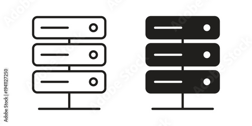 Server icon, line pictogram on white.