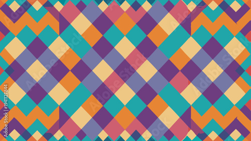 Abstract geometric diamond pattern with pastel retro color scheme