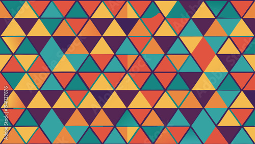 Colorful triangle tile pattern with abstract geometric arrangement