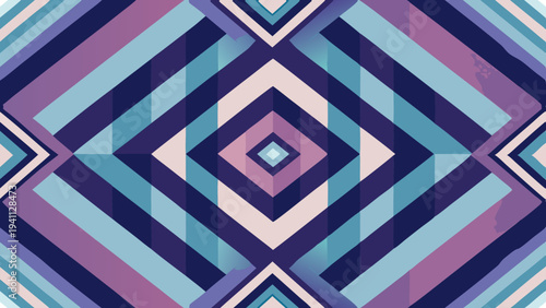 Abstract geometric pattern with diamonds and diagonal stripes