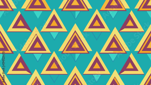 Geometric triangle pattern background design with retro color scheme