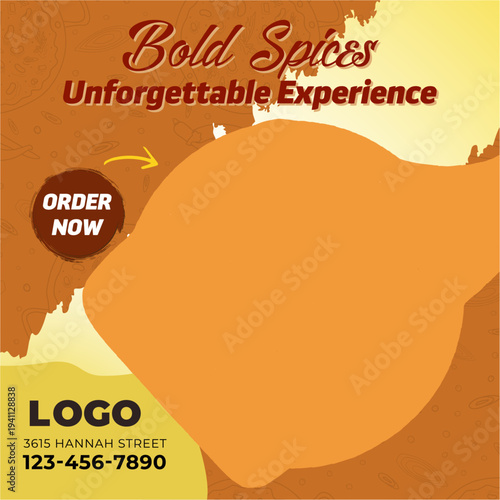 Spicy Food Restaurant Social Media Post Template