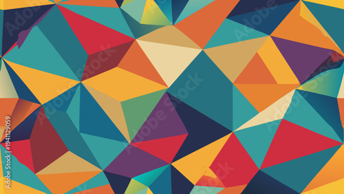 Abstract triangular pattern background with vibrant modern color palette