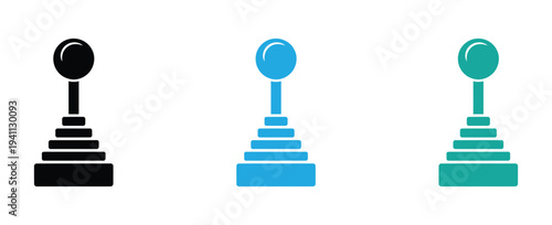 Arcade joystick icon vector. Retro game controller symbol for e-sports, gaming interface, classic console, and digital entertainment set. Vector Illustration.